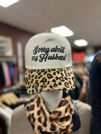 Sorry About My Husband Ball Cap + Leopard
