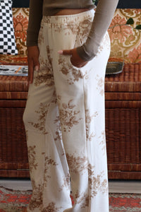 Cream & Brown Floral Lounge Pants