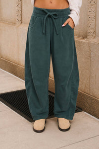Essential Hunter Green Barrel Sweatpants