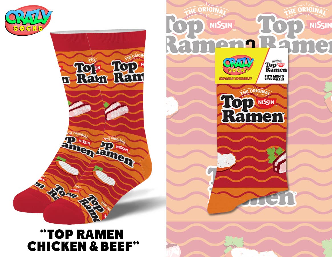 Top Ramen Chicken & Beef - Mens Crew Folded