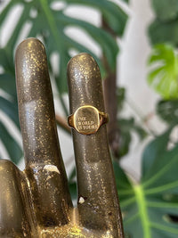 World Is Yours 18K Golden Signet Ring