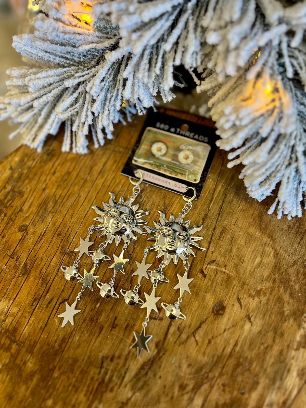 Sun & Planet Dangle Earrings