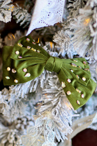 Large Cord Rhinestone Bow