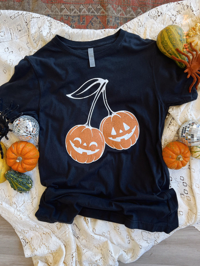 Pumpkin Cherry Black Graphic Tee