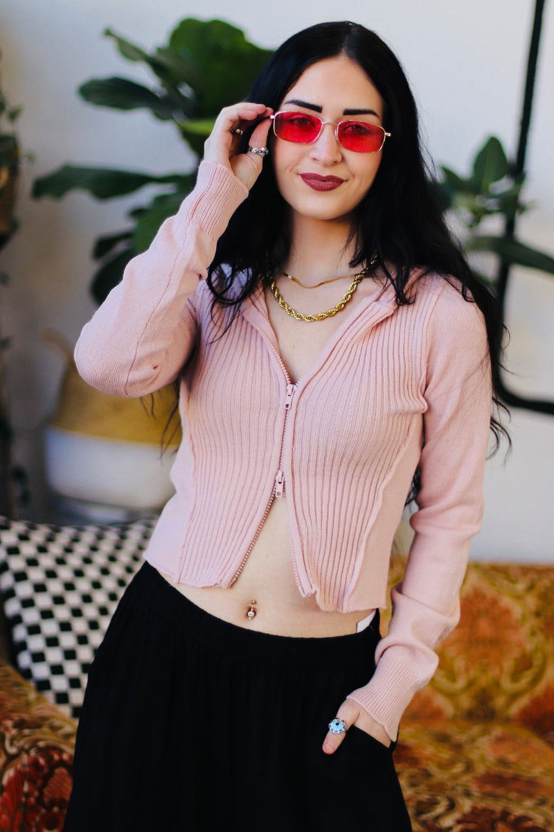 Hot Girl Walk Cardigan in Pink