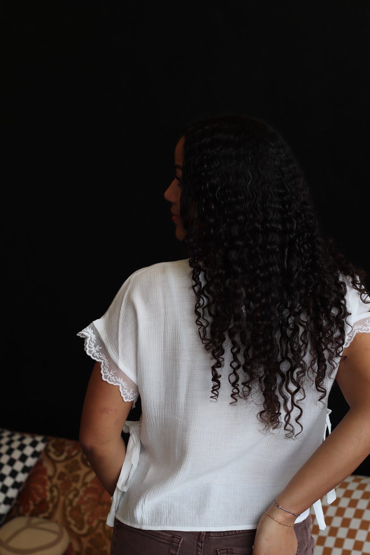 Lacy White Woven Top