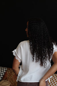 Lacy White Woven Top