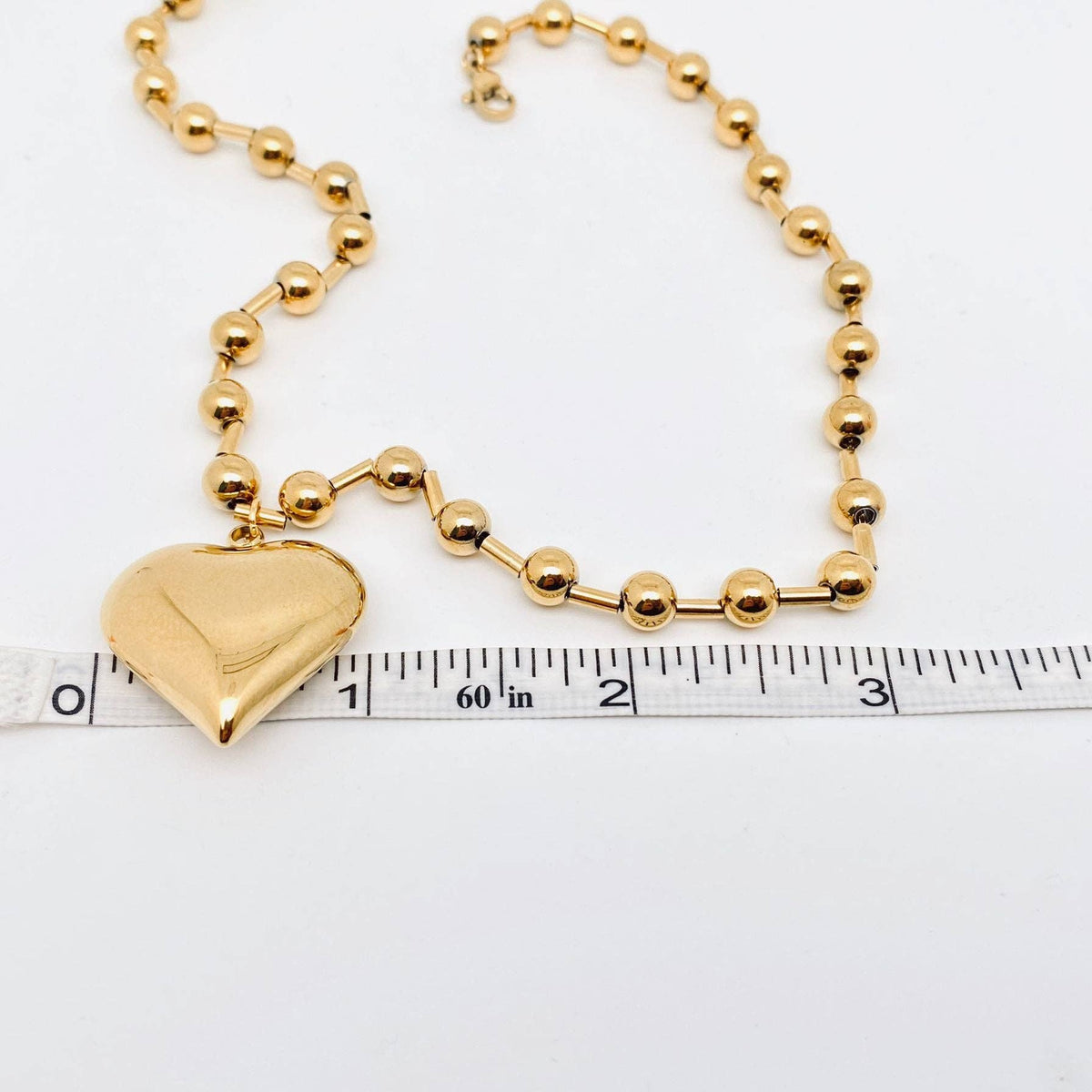 18K Gold Plated Puffy Heart Necklace