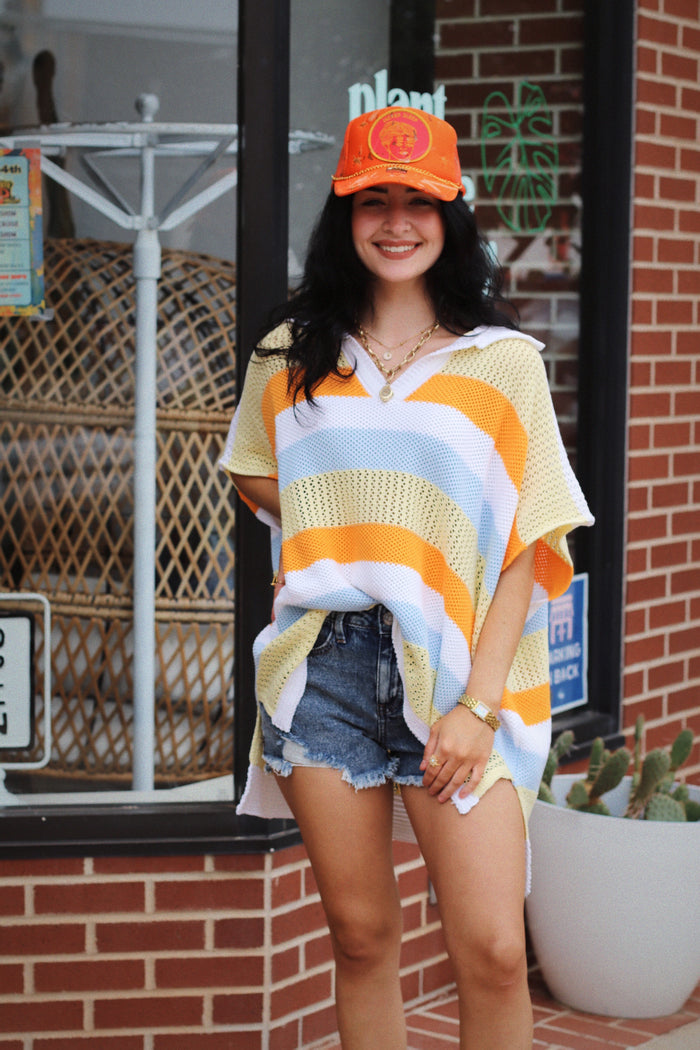 Sunshine Crochet Tunic Top