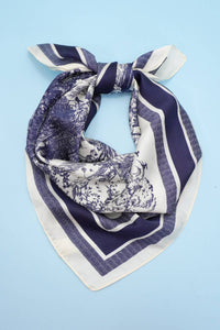Forest Scene Navy & Ivory Bandana Scarf