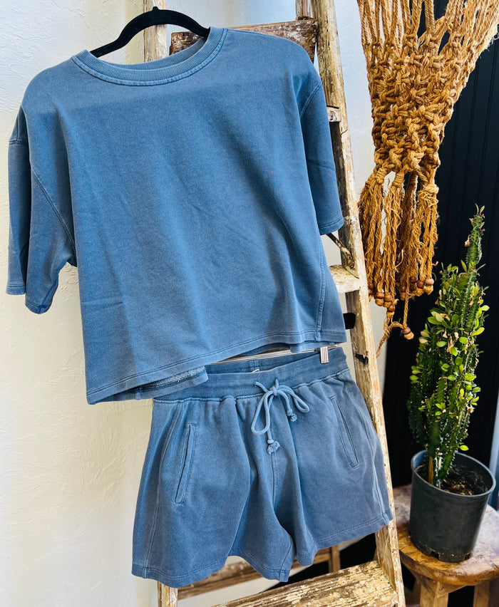Cozy Terry Shorts + Navy