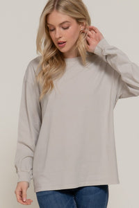 Basic Long Sleeve Top + Taupe