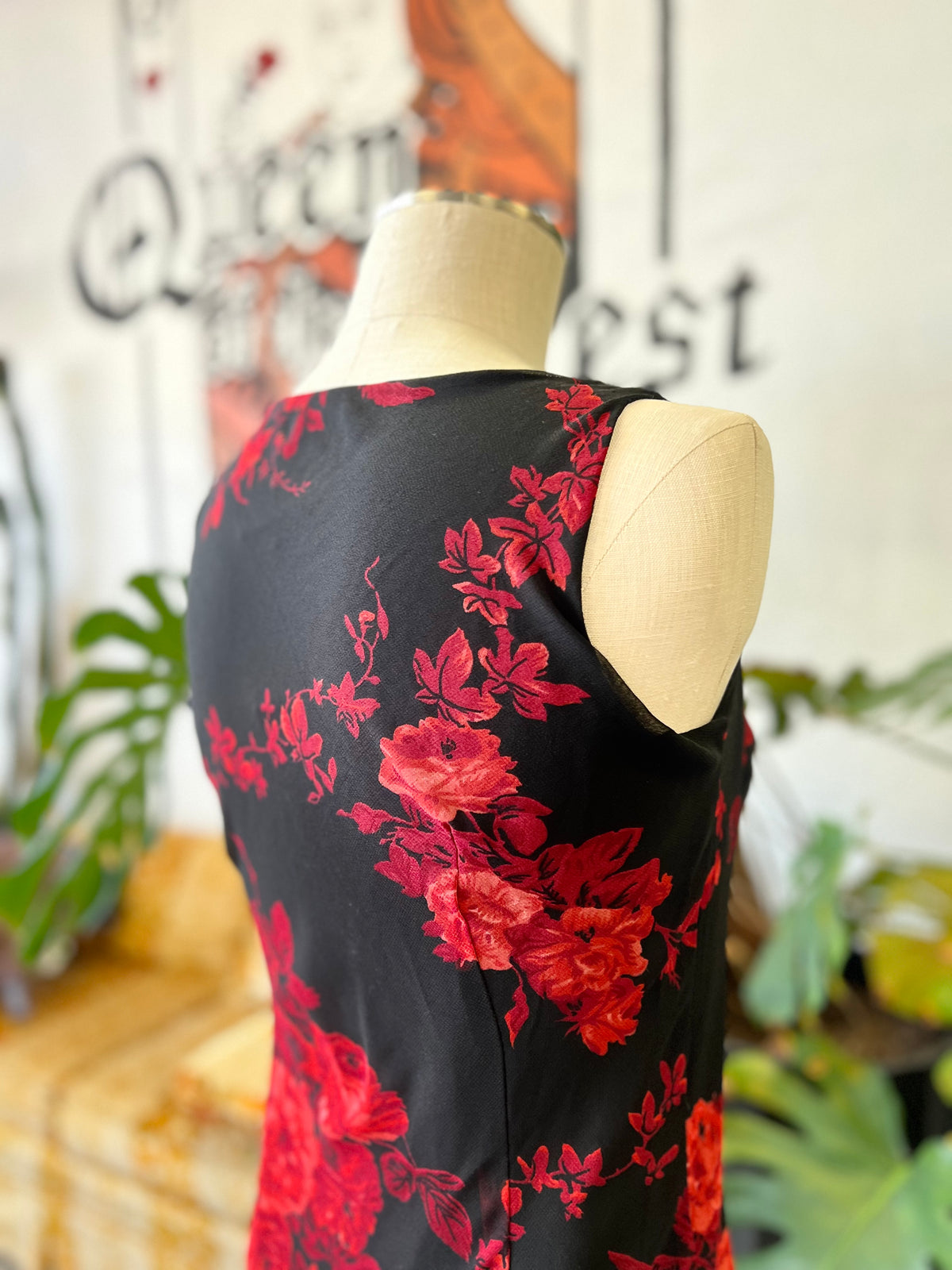 Vault Vintage // Red Rose Dress Medium
