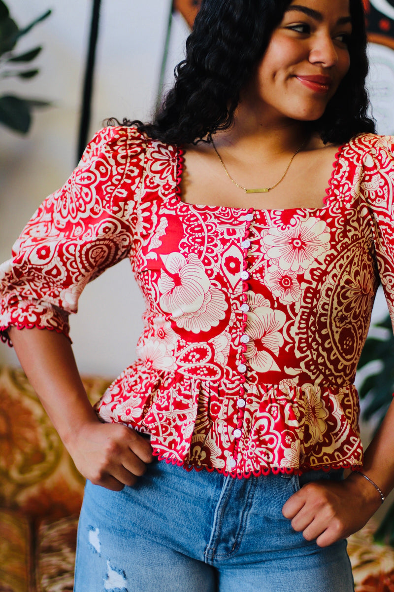 Berry Cute Peplum Top