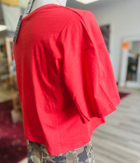 Robin Red Cropped Cotton Tee