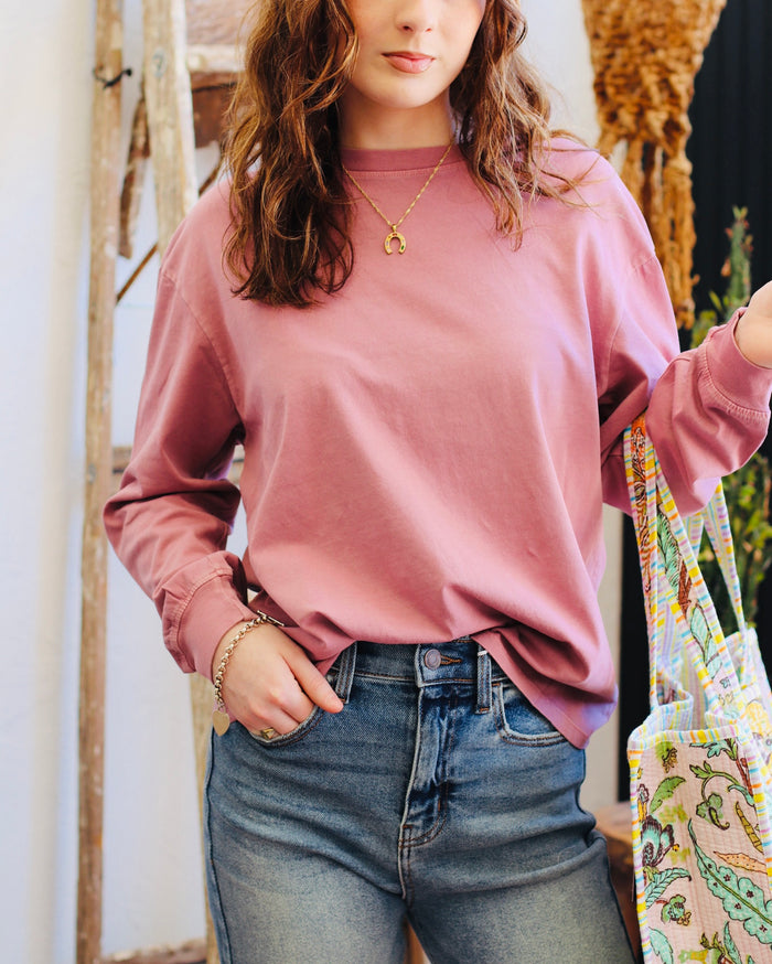Basic Long Sleeve Top + Mauve