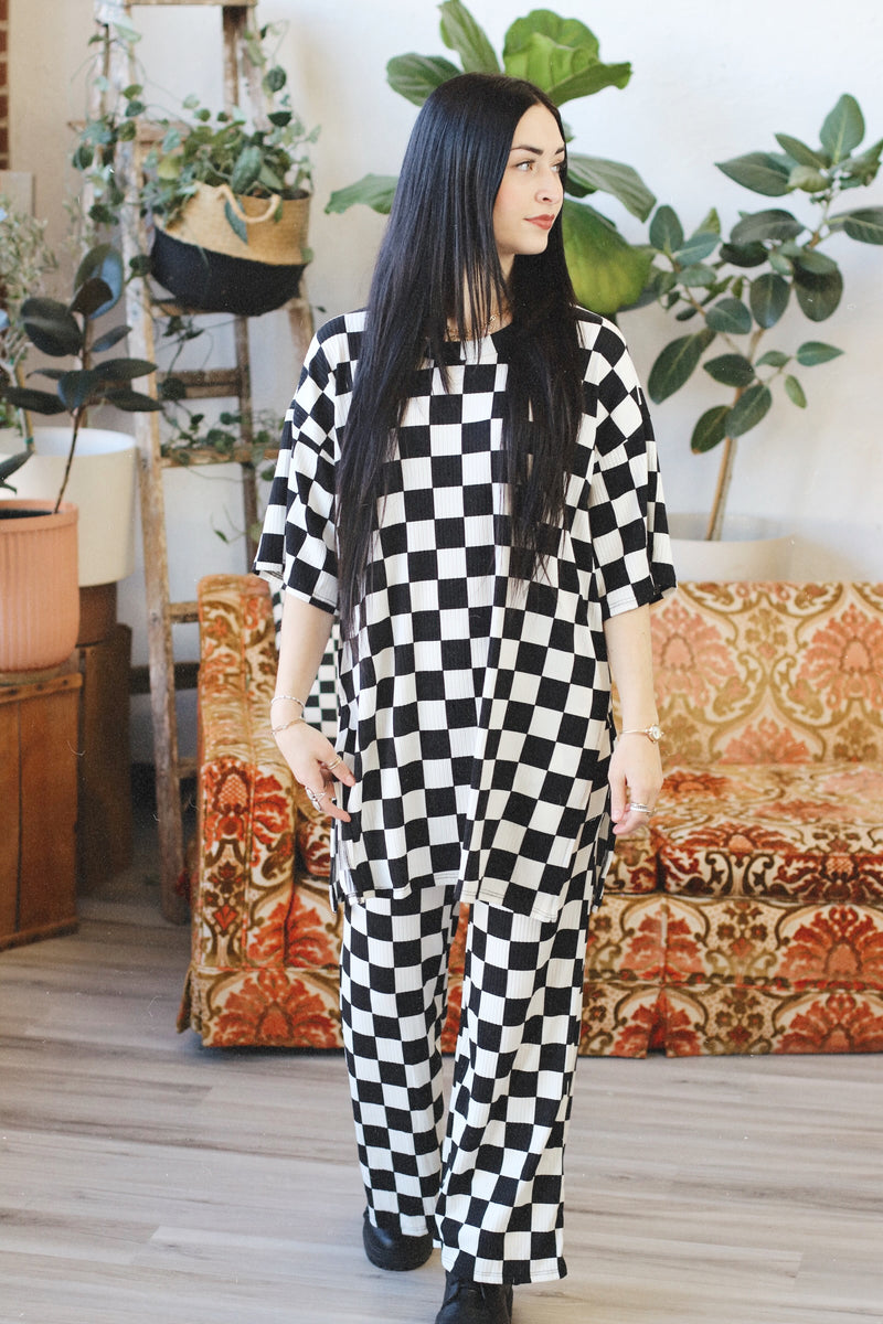 B+W Checkered Pant Set