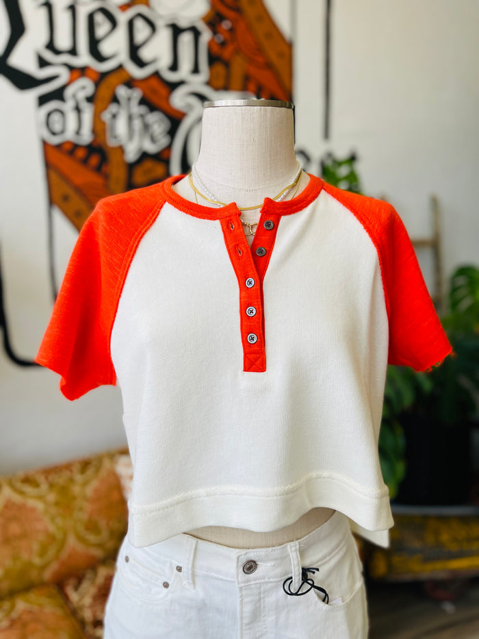 The Sandlot Cropped Tee in Tomato