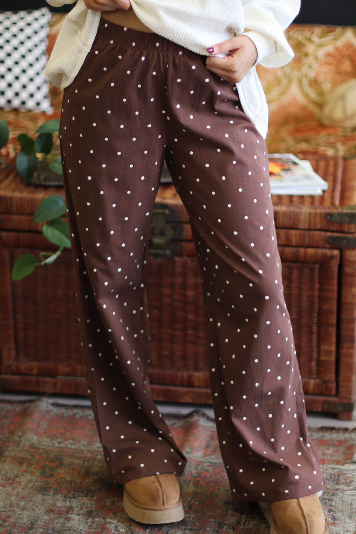 Girl Next Door Polka Dot Pants + Brown