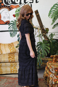 Prairie Grunge Black Lace Top