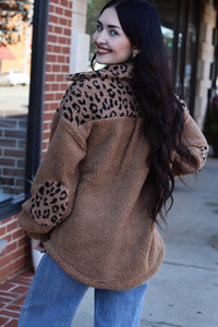 Oversized Sherpa Leopard Jacket