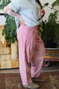 Junie Red Striped Barrel Denim Pants
