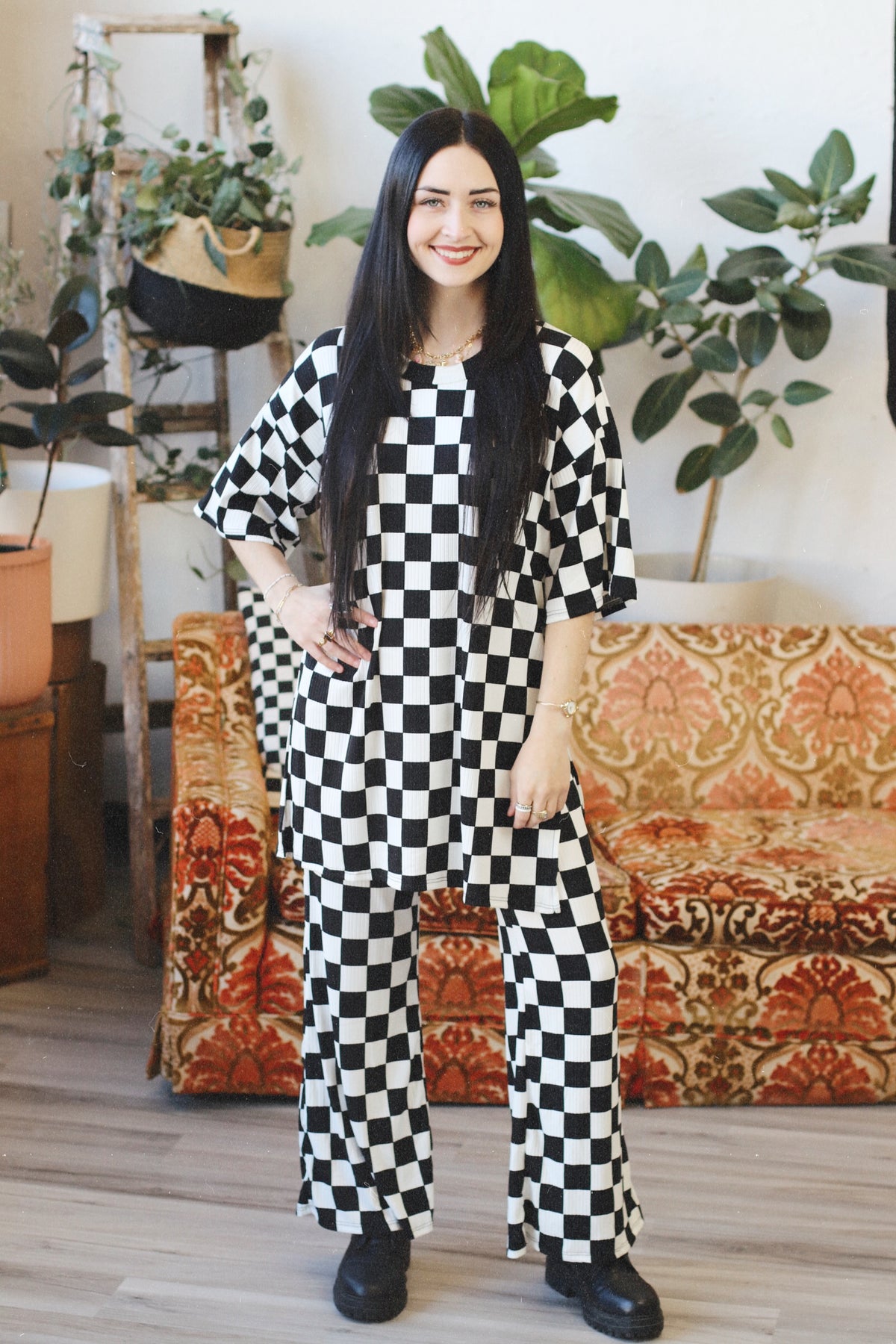 B+W Checkered Pant Set