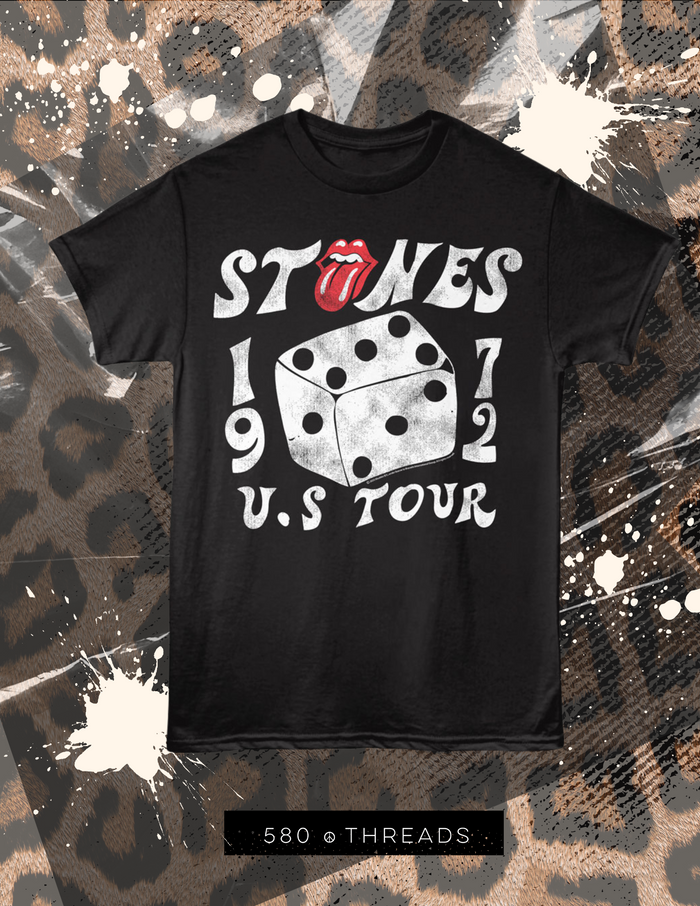 Rolling Stones World Tour 72 Tee Black