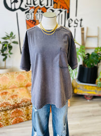 Mineral Wash Tee in Charcoal
