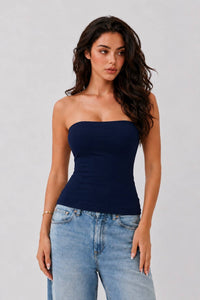 Navy Full Length Tube Top