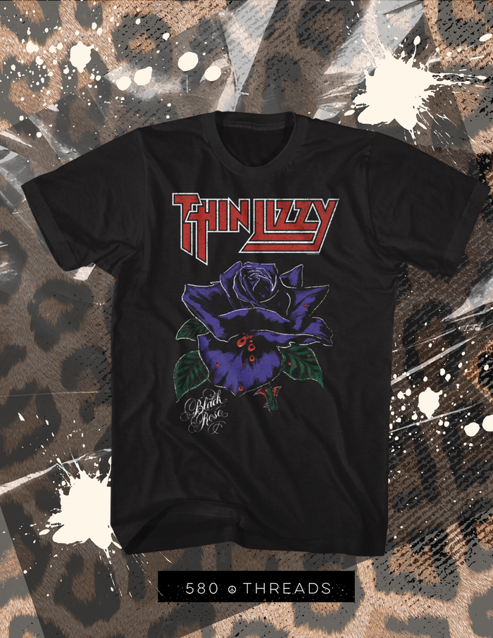 Thin Lizzy Black Rose Band Tee in White