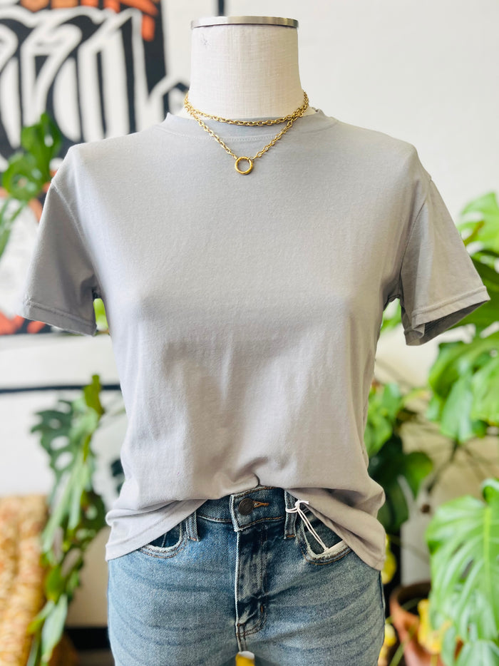 580 Basic Cotton Tee + Grey