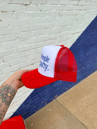 580 Trucker Hat + We the People Red