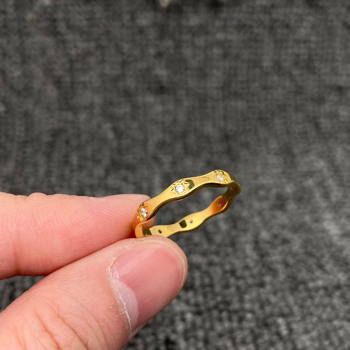 Stacker Wave Design 18K GP Ring
