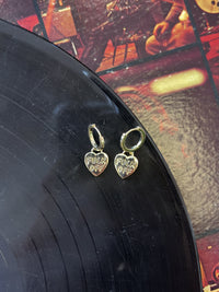 F*ck off Heart Gold Plated Huggie Earrings + Gold