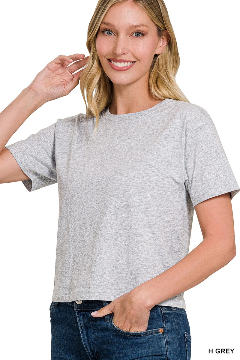 580 Basic Crop Tee + Grey