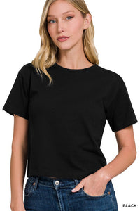 580 Basic Crop Tee + Black