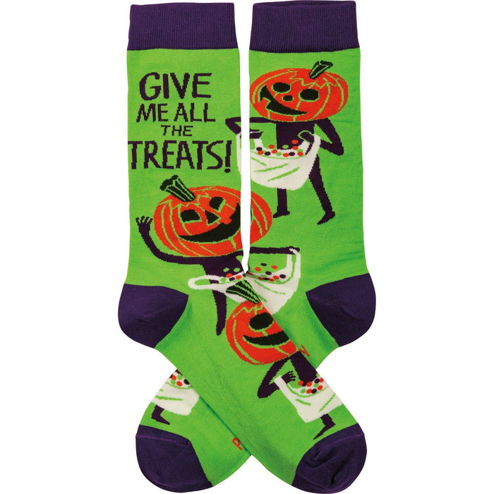 Give Me All The Treats Halloween Socks