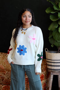 Groovy Flower Knit Sweater