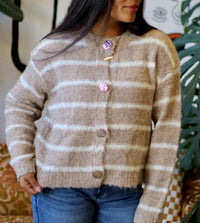 Cozy Striped Button Down Cardi