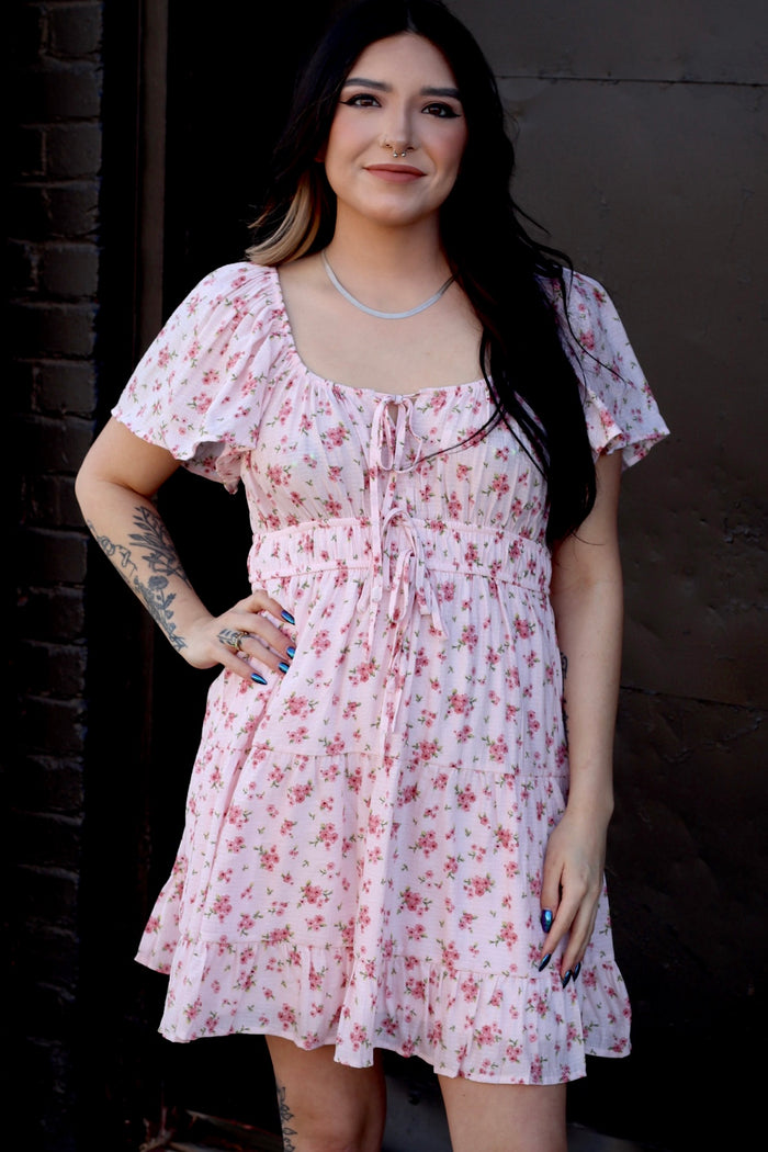 Cherry Blossom Season Pink Mini Dress