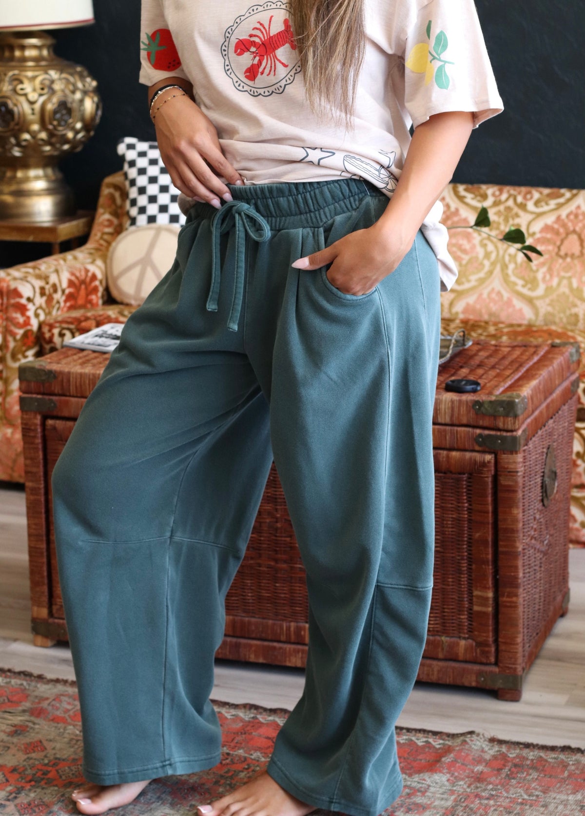 Essential Hunter Green Barrel Sweatpants