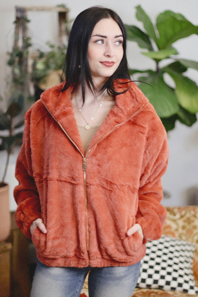 Apricot Faux Fur Jacket