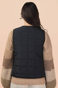 Printed Quilt Vest + Black & Leo