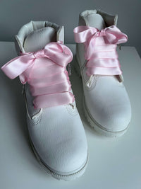 Soft Pink Silk Shoelaces 47.2in