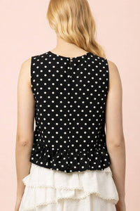 Dottie Black Ruffle Hem Top