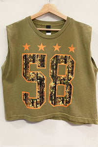 Camo Varsity Muscle Tee