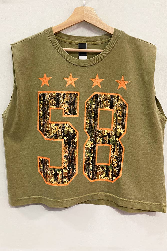 Camo Varsity Muscle Tee