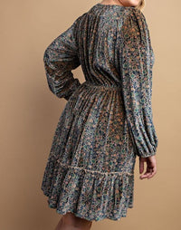Plus / Midnight Velvet Floral Dress - 580 Threads