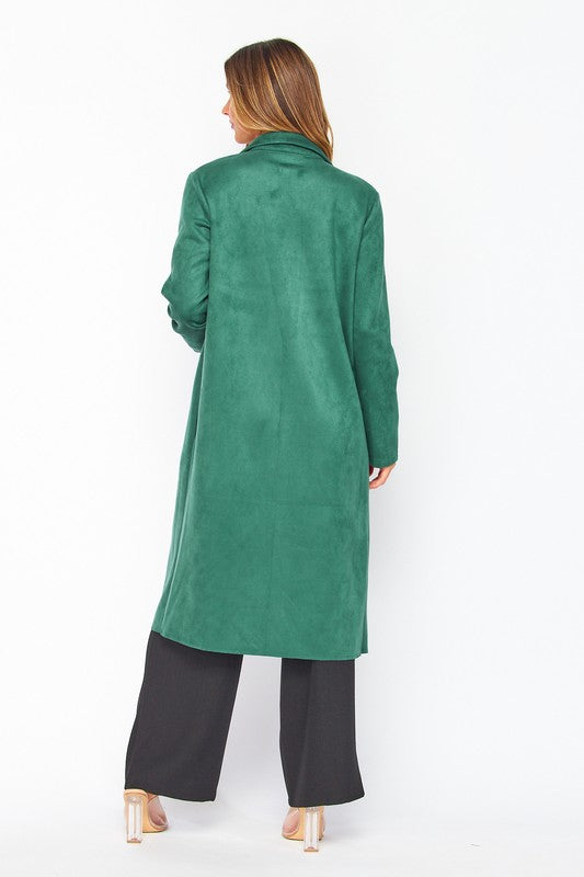 Green Faux Suede Coat